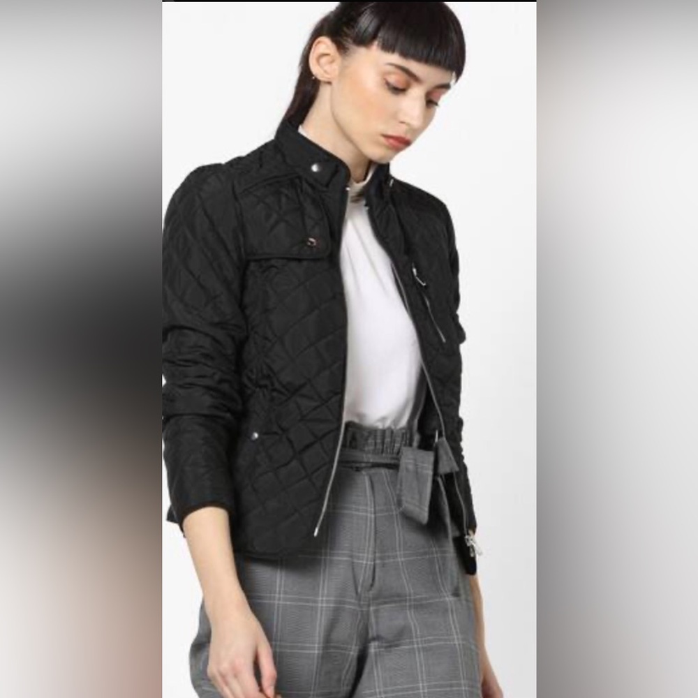 ZARA navy quilted moto jacket - Picture 13 of 14